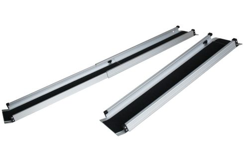 Mobil összetolható rámpa 1 db 55-90 cm 135 kg/db 270 kg/pár teherbírás kerékpár, motor, kerekesszék, mozgássérült tolókocsi számára összetolható rámpa