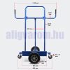 Lapszállító molnárkocsi 340 kg terhelhetőségig 4 gumiabronccsal 