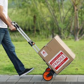   Összecsukható molnárkocsi 140kg alumíniumötvözet és műanyag szállító kocsi állítható fogantyúval 