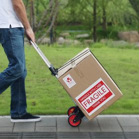   Összecsukható alumínium molnárkocsi 80 kg teherbírás, teleszkópos fogantyú