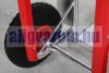 Könnyű alumínium molnárkocsi, felhajtható teherlap 180 kg teherbírás rozsdamentes kivitel, defektmentes kerék. A rakodó felület mérete 320x290mm 