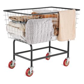   Drótvázas gurulós szennyestartó kosár 158 literes kapacitás, ipari kivitel, 5” kerekekkel