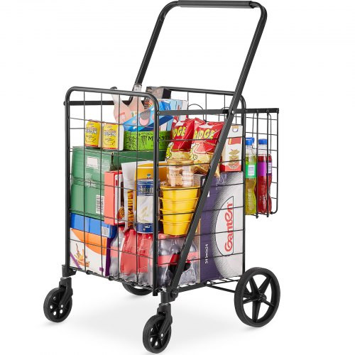 Bevásárlókocsi Bevásárlókocsi Összecsukható 50 kg-os teherbírású, bevásárlókocsi Kézi bevásárlókocsi Többfunkciós, összecsukható bevásárlókocsi mosáshoz, élelmiszerboltokhoz, kempingszerszámokhoz stb.