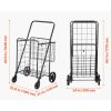 Összecsukható bevásárlókocsi 50 kg teherbírás, dupla kosárral és ipari kerekekkel