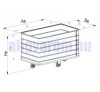 Szállodai- és mosodai kocsi 400 literes,  könnyűfém lemezből 1030 x 630 x 850 mm