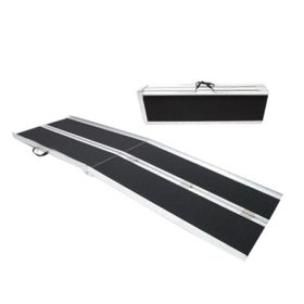   Mozgássérült rámpa 275 cm mozgássérültek számára tolókocsi kerekesszék keresztben, hosszában összecsukható 270 kg teherbírás, extra csúszásmentes