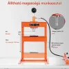 10 tonnás hidraulikus műhelyprés H-keretes kivitel állítható munkaasztallal