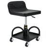 Állítható magasságú gurulós műhelyszék 135 kg teherbírás, fékezhető kerekekkel fekete