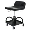 Állítható magasságú gurulós műhelyszék 135 kg teherbírás, fékezhető kerekekkel fekete