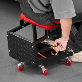   2 az 1-ben gurulós műhelyszék és fellépő 136 kg teherbírás, szerszámtárolóval