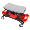 Alacsony gurulós műhelyszék tárolókkal 136 kg teherbírás, fékezhető kerekekkel 640x335x390 mm