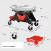 Alacsony gurulós műhelyszék tárolókkal 136 kg teherbírás, fékezhető kerekekkel 640x335x390 mm