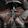 Magasított műhelyszék háttámlával 136 kg teherbírás munkaszék állítható görgős ülés, 360°-ban forgó, párnázott műhelyszék