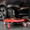 Gurulós műhelyszék szerszámtárolóval 136 kg teherbírás, állítható magasság fekete-piros