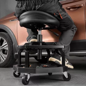   Gurulós műhelyszék pneumatikus magasságállítással 136 kg teherbírás párnázott munkaszék