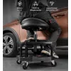 Gurulós műhelyszék pneumatikus magasságállítással 136 kg teherbírás párnázott munkaszék