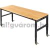 Állítható magasságú munkaasztal 122x61x79-104 cm 720 kg teherbírású barna munkapad multifunkciós asztal műhelybe