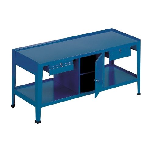 Fiókos műhelyasztal ipari kivitel 2 fiókkal és szekrénnyel 800 kg teherbírású munkaasztal 250x70x90 cm CORTI TOP