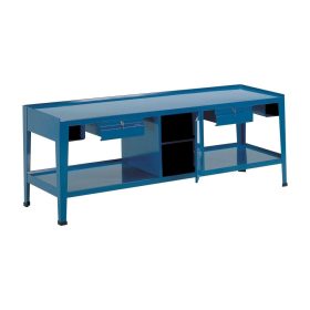   Fiókos műhelyasztal ipari kivitel 2 fiókkal és szekrénnyel 600 kg teherbírású munkaasztal 250x70x90 cm CORTI TOP