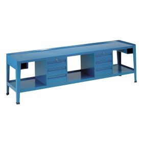   Fiókos műhelyasztal ipari kivitel 6 fiókos szekrénnyel 600 kg teherbírású munkaasztal 300x70x90 cm CORTI TOP