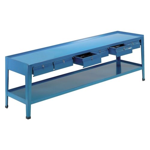 Fiókos műhelyasztal ipari kivitel 6 fiókos munkaasztal 300x70x90 cm CORTI TOP