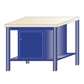   Műhelyasztal ipari kivitel 1 szekrény 40 mm rétegelt lemez munkalap 700 kg teherbírású munkaasztal 100x70x88 cm CORTI STONE 