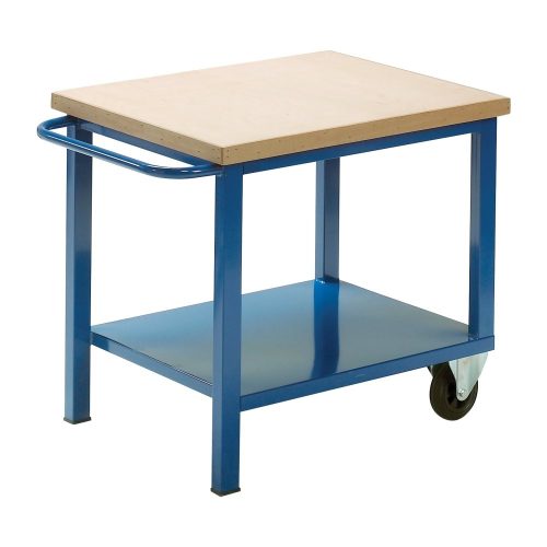 Gurulós műhelyasztal ipari kivitel 50 mm rétegelt lemez munkalap 700 kg teherbírású munkaasztal 100x75x88 cm CORTI STONE 