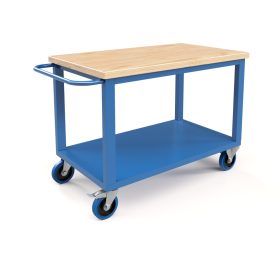   Gurulós műhelyasztal ipari kivitel 43 mm laminált bükkfa munkalap 600 kg teherbírású munkaasztal 120x70x87 cm CORTI STONE 