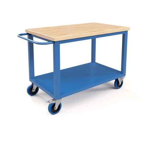 Gurulós műhelyasztal ipari kivitel 43 mm laminált bükkfa munkalap 600 kg teherbírású munkaasztal 120x70x87 cm CORTI STONE 