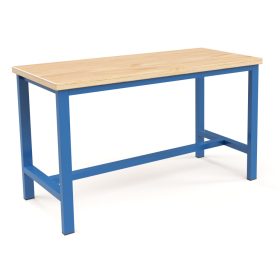   Műhelyasztal ipari kivitel 43 mm bükkfa munkalappal 600 kg teherbírású munkaasztal 150x70x88 cm CORTI STONE 