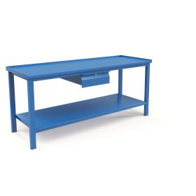   Műhelyasztal ipari kivitel 1 fiókkal, acél munkalappal 400 kg teherbírású munkaasztal 200x70x88 cm CORTI FERRO