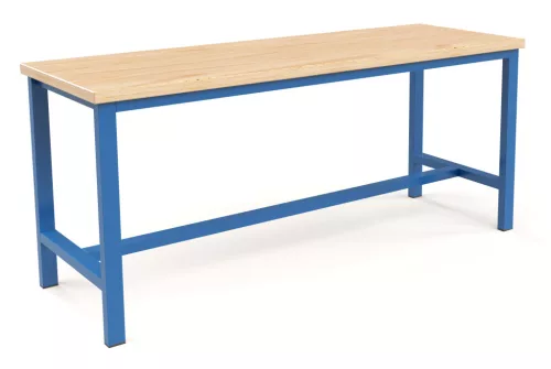 Műhelyasztal ipari kivitel 43 mm bükkfa munkalappal 400 kg teherbírású munkaasztal 200x70x88 cm CORTI STONE 