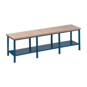   Műhelyasztal ipari kivitel 43 mm bükkfa munkalappal 1500 kg teherbírású munkaasztal 300x75x88 cm CORTI STONE 