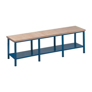 Műhelyasztal ipari kivitel 43 mm bükkfa munkalappal 1500 kg teherbírású munkaasztal 300x75x88 cm CORTI STONE 