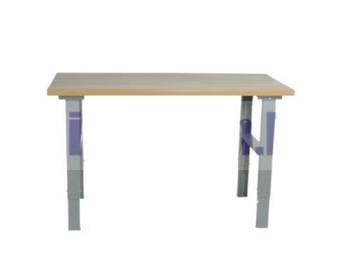 Műhelyasztal ipari kivitel 1600 mm 500 kg teherbírás állítható magasság 740-1100 mm 5 cm olajjal kezelt MDF asztallap