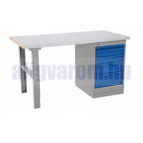   Fiókos műhelyasztal ipari kivitel 2000 mm 500 kg állítható magasság acél asztallap