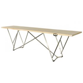   Összecsukható fa munkaasztal erős alumínium állvánnyal 305x80x86 cm tapétázó asztal