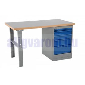   Fiókos műhelyasztal ipari kivitel 2000 mm 500 kg állítható magasság vinyl asztallap
