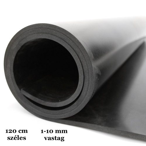 NBR 1-10x1200 mm Olajálló sima gumilemez 1-10 mm közötti vastagság 120 cm széles fekete 10 m tekercs, méterenkénti ár! 