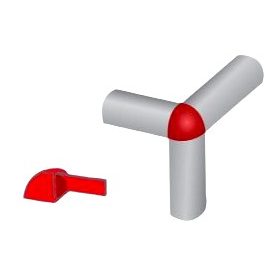   OX 6 mm Domború csempe élvédő sarokelem, 6 darabos csomag, válaszható színben, PP profil fehér negyed köríves