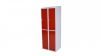 Öltözőszekrény szürke-piros Swed-2x2DOOR acél szekrény 2x2 ajtós 1920x700x550 mm