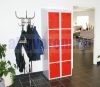 Öltözőszekrény szürke-piros Swed-2x4DOOR acél szekrény 2x4 ajtós 1920x700x550 mm