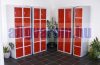 Öltözőszekrény szürke-piros Swed-2x4DOOR acél szekrény 2x4 ajtós 1920x700x550 mm