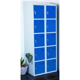   Öltözőszekrény szürke-kék Swed-2x5DOOR acél szekrény 2x5 ajtós 1920x700x550 mm