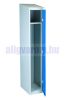 Fém öltözőszekrény Swed-1 acél szekrény 1 ajtós 1 db tároló polccal 1920 x 350 x 550 mm szürke-kék színben Minimum 10 db rendelése esetén 