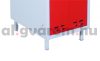 Öltözőszekrény Swed-1 acél szekrény 1 ajtós 1 db tároló polccal 1920 x 350 x 550 mm szürke-piros