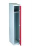 Öltözőszekrény Swed-1 acél szekrény 1 ajtós 1 db tároló polccal 1920 x 350 x 550 mm szürke-piros színben