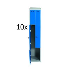 Öltözőszekrény Swed-Z2 acél szekrény 2 személyes 1920 x 400 x 550 mm szürke-kék színben Minimum 10db
