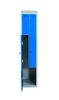 Öltözőszekrény lakatpánttal Swed-Z2 acél szekrény 2 személyes 1920x400x550 mm szürke-kék színben
