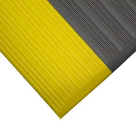   Orthomat Ribbed munkavédelmi szőnyeg szürke-sárga 1,2 m széles álláskönnyítő fáradtságcsökkentő csúszásgátló